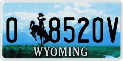 WY license plate 08520V