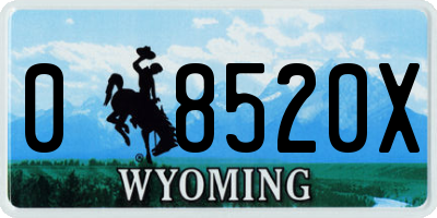 WY license plate 08520X