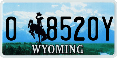 WY license plate 08520Y