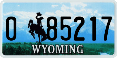 WY license plate 085217
