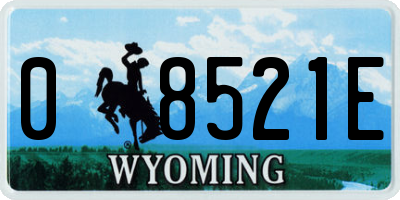 WY license plate 08521E