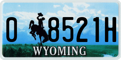 WY license plate 08521H