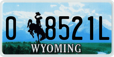 WY license plate 08521L