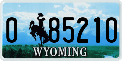 WY license plate 08521O