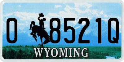 WY license plate 08521Q