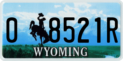 WY license plate 08521R