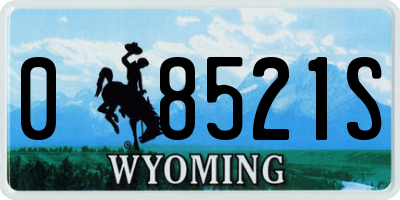 WY license plate 08521S