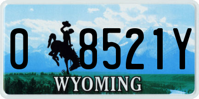WY license plate 08521Y