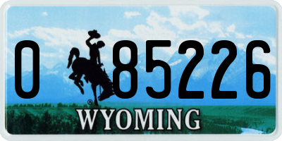 WY license plate 085226