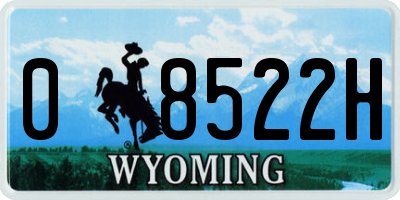 WY license plate 08522H
