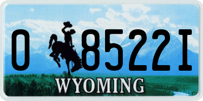 WY license plate 08522I