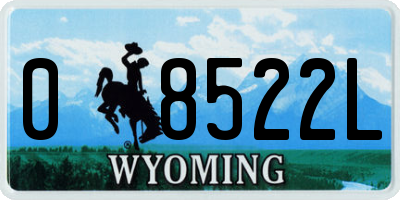 WY license plate 08522L