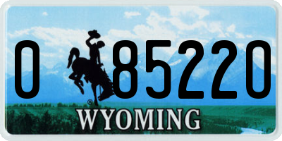 WY license plate 08522O
