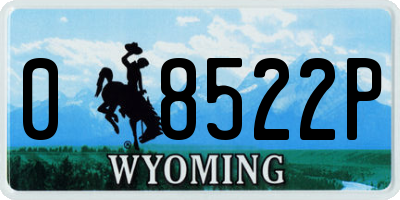 WY license plate 08522P