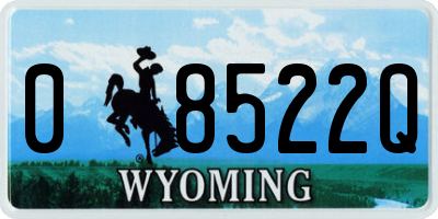 WY license plate 08522Q