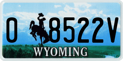 WY license plate 08522V