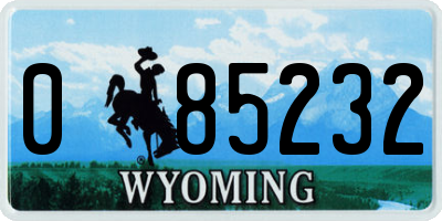 WY license plate 085232