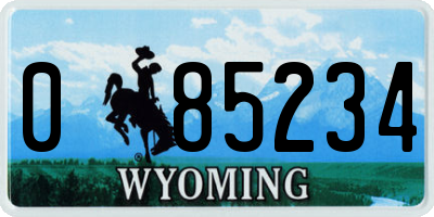 WY license plate 085234