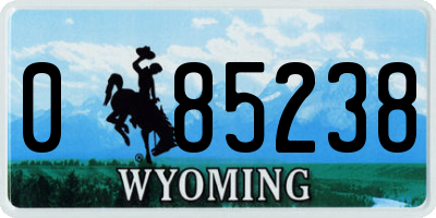 WY license plate 085238
