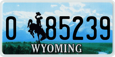 WY license plate 085239