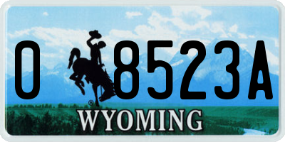 WY license plate 08523A