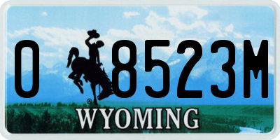 WY license plate 08523M