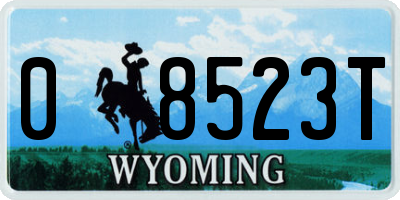 WY license plate 08523T