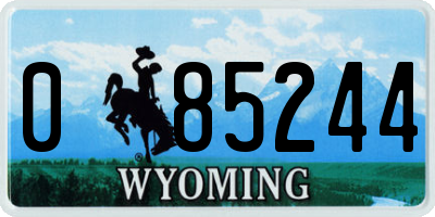 WY license plate 085244