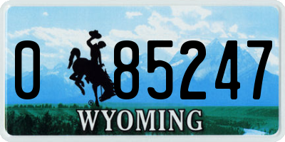 WY license plate 085247