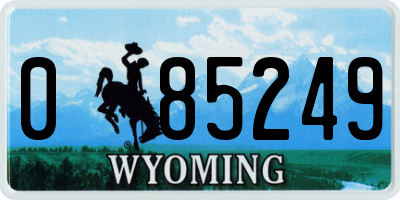 WY license plate 085249