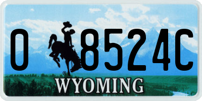 WY license plate 08524C