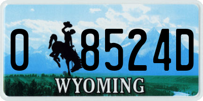 WY license plate 08524D