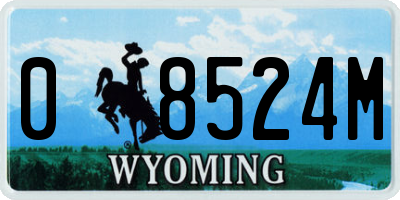 WY license plate 08524M