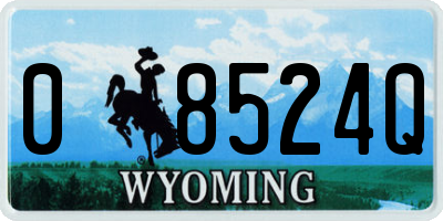 WY license plate 08524Q