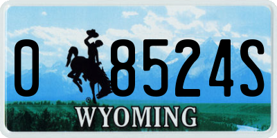 WY license plate 08524S