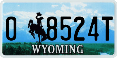 WY license plate 08524T