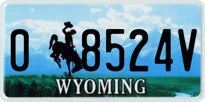 WY license plate 08524V