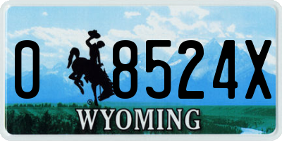 WY license plate 08524X