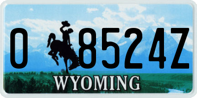 WY license plate 08524Z
