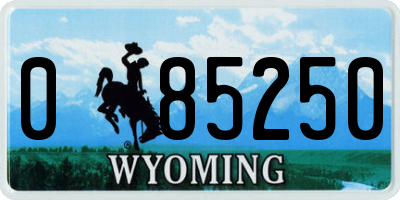 WY license plate 085250