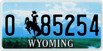 WY license plate 085254