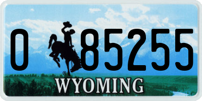 WY license plate 085255