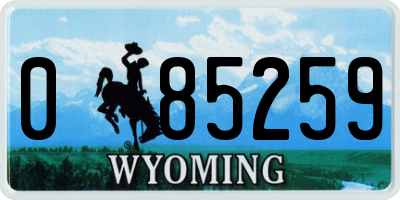 WY license plate 085259