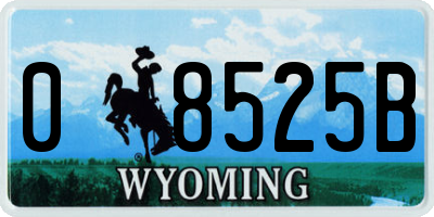 WY license plate 08525B