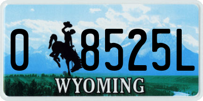 WY license plate 08525L