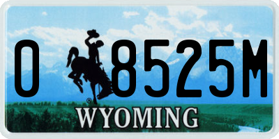 WY license plate 08525M