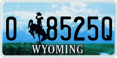 WY license plate 08525Q