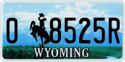 WY license plate 08525R