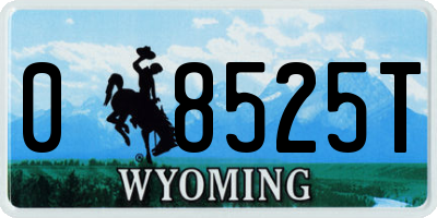 WY license plate 08525T