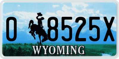 WY license plate 08525X